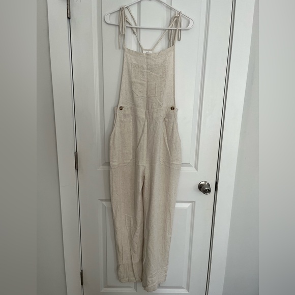 Bobbles & Lace - Linen Tie Overalls, M - Picture 4 of 11